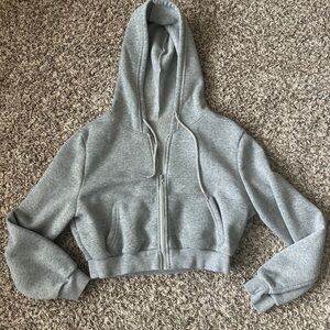 SHEIN Gray Cropped Hoodie